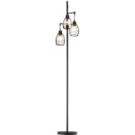 Lampadaire design industriel 3 ttes 40 w max. luminosit rglable mtal filaire acier noir 30x30x170cm ...