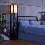 Lampadaire avec etag�re 3 couches lampe lampadaire moderne sur pied parfait pour chambre bureau salon ...