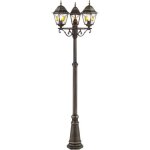 Lampadaire extrieur janel - brilliant - noir dor - mtal / verre - 3x60w - ip44