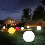 Lampadaire extrieur - led - boule lumineuse - tlcommande - 16 couleurs - diamtre 12 cm