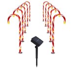 Lampadaire ext�rieurlampe led solaire de no�l en forme de canne � sucre imperm�able luminaire d�coratif ...