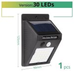 Lampadaire extérieur - solaire - 30 led - détecteur de mouvement pir - imperméable - noir Lampadaire extérieur - solaire - 30 led - détecteur de mouvement pir - imperméable - noir