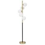 Lampadaire - glamy - m�tal dor� et noir - 5 ampoules - design contemporain - int�rieur