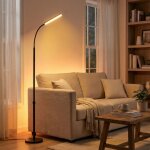 Lampadaire hauteur r�glable 141?175 cm col de cygne orientable � 360� minuterie et fonction m�moire t�l�comman ...