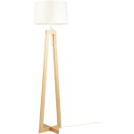 Lampadaire � led aluminor sacha bois et blanc