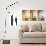 Lampadaire led salon moderne sur pied - hauteur r�glable cou orientable 360� 3 tons&10 niveaux lumi�re ...
