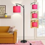 Lampadaire moderne - suteo - 3 temp�ratures de couleur - 156 cm - interrupteur au pied - abat - jour ...