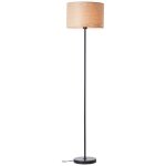 Lampadaire romm - brilliant - 1 flamme - bois clair - noir - e27 - led