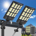 Lampadaire solaire ext�rieur - swapy - 600w - 2 pi�ces - d�tecteur de mouvement - �tanch�it� ip66 - 10 ...