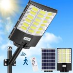 Lampadaire solaire ext�rieur - zgeer - 1200w - 120000lm - 6500k - d�tecteur de mouvement - ip65 �tanche ...