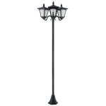 Lampadaire solaire jardin ext�rieur led 3 abat - jours h1825cm ip44 capteur