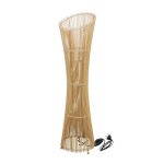 Lampadaire sur pieds en bambou lampe de sol luminaire coloris naturel - diamtre 25 x hauteur 100 cm ...