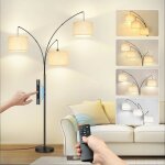 Lampadaire sur pied moderne - swamee - 3 lumi�res - r�glage de temp�rature de couleur - luminosit� r�glable ...