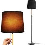 Lampadaire sur pied salon lampadaire avec abat - jour en tissu douille e27 max. 60w lumi�re douce naturelle ...