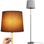 Lampadaire sur pied salon lampadaire avec abat - jour en tissu douille e27 max. 60w lumi�re douce naturelle ...