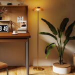 Lampadaire sur pied de salon lampe salon led avec lumi�re chaude 3000 k et interrupteur � pied �25x134cm ...