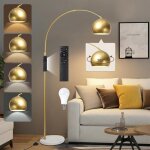 Lampadaire sur pied salon luxe arc moderne or m�talhauteur r�glable 170 - 180 cmm�moiremodes d�clairagemarbre ...