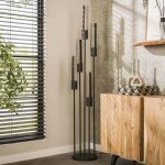 Lampadaire tube 5 lampes 30x176 cm en m�tal noir - tubea