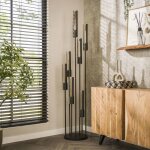 Lampadaire tube 7 lampes 35x186 cm en m�tal noir - tubea