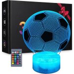 Lampe 3d football - veilleuse led - t�l�commande - rechargeable usb - multicolore