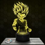 Lampe 3d - son gohan dbz - jouet figurine cadeau dragon ball z - veilleuse led tactile avec socle au ...