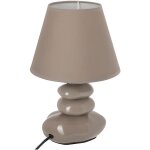 Lampe 4 galets abat jour marron clair - lampe � poser - d 205 x h 31 cm - taupe