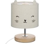 Lampe enfant chat gris h21cm - atmosphera createur dinterieur - gris