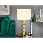 Lampe à poser blanche et dorée 63 cm beatton Lampe à poser blanche et dorée 63 cm beatton