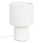 Lampe  poser bona bouclette blanc h22cm - atmosphera createur dinterieur