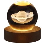 Lampe d�corative - saturne - cristal - 6cm - lumi�re chaude 3000k