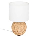 Lampe  poser boule sand jacinthe beige h37cm - atmosphera createur dinterieur