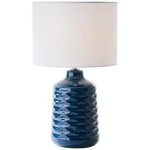 Lampe � poser - brilliant - ilysa - 42 cm - bleu - blanc - c�ramique - m�tal - textile