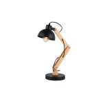 Lampe flexo architecte edm vintage en bois e27 noir 60w