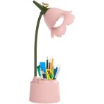 Lampe de bureau enfant - led - rose - rechargeable usb - 3 modes de lumi�re - design flexible