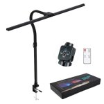Lampe de bureau led - bouchon ue - double tte - tlcommande - noir - design contemporain