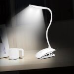 Lampe de bureau led rechargeable à pince blanc veilleuse led lumière tactile 3 niveaux de luminosité ... Lampe de bureau led rechargeable à pince blanc veilleuse led lumière tactile 3 niveaux de luminosité ...