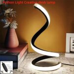 Lampe de bureau moderne en spirale noire (sans base) 2w lampe de bureau led simple et r�glable aliment�e ...