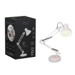 Lampe de bureau - edo solutions - pixi - blanche - e27 - r�glable avec clip