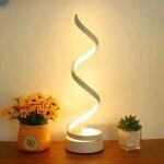 Lampe de bureau spirale blanche moderne 2w avec base lampe de bureau led simple et r�glable aliment�e ...
