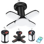 Lampe de camping solaire et  piles - aqsacokiya - led pliable - 6 modes dclairage
