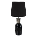 Lampe  poser en cramique bicolore avec abat jour en coton hauteur 42. 5cm cuzco - noir