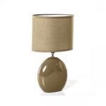 Lampe c�ramique pied ovale taupe