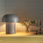 Lampe  poser - decoclico - champignon - mtal finition galva - pte de verre - design contemporain