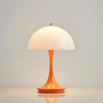 Lampe champignon r�tro led rechargeable 1800mah 3 niveaux luminosit� & couleurs commande tactile - orange ...