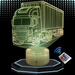Lampe de chevet 3d led - camion semi remorque - multicolore - tactile - tlcommande - dcorative