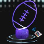 Lampe de chevet 3d led - veilleuse rugby - multicolore - tactile - télécommande - décoration enfant Lampe de chevet 3d led - veilleuse rugby - multicolore - tactile - télécommande - décoration enfant