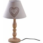 Lampe de chevet en bois avec abat jour coeur