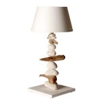 Lampe de chevet bord de mer en bois et galets - personnalisable - fabriqu  la main en france 50 cm ...