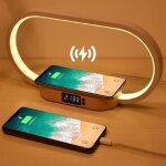 Lampe de chevet chargeur sans fil lampe de chevet tactile avec port usb lampe de bureau led dimmable ...
