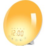 Lampe de chevet eveil lumire chevet led radio rveil matin lumineux 20 niveaux de luminosit simulateur ...